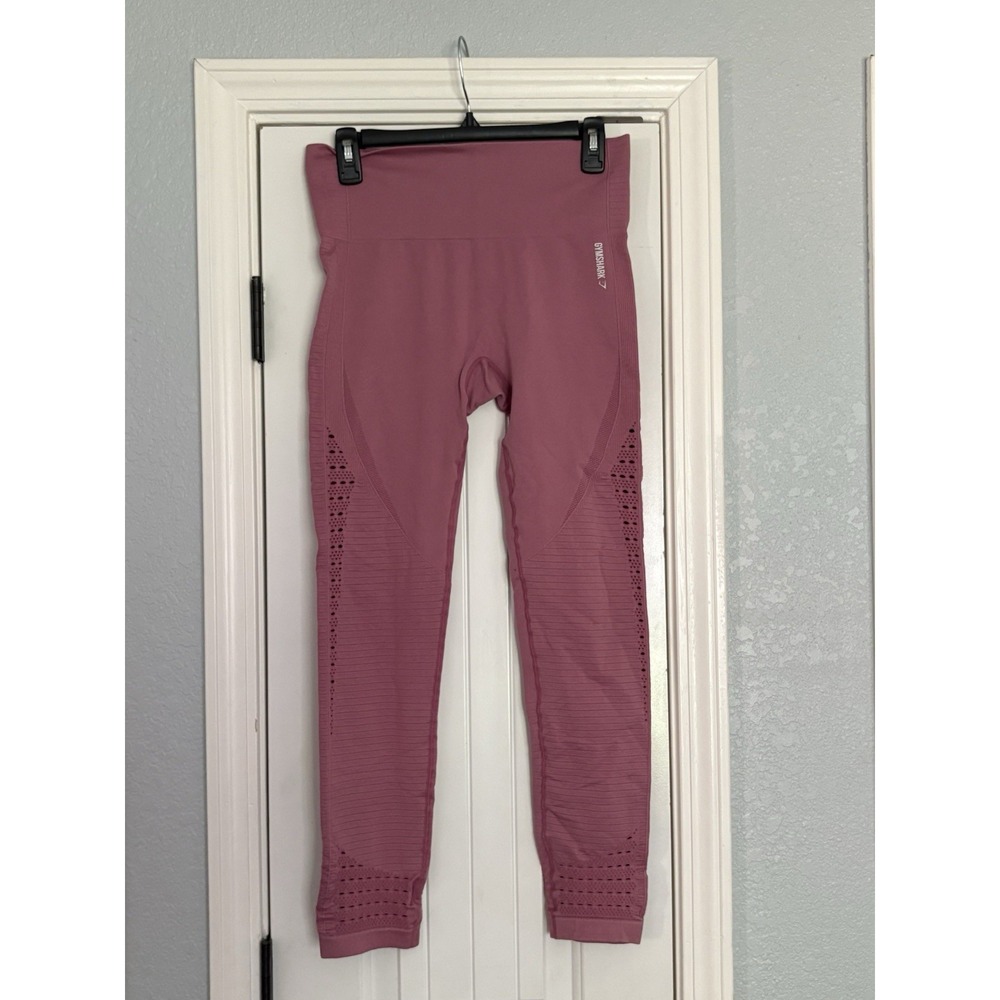 Gymshark Energy+‎ Seamless Leggings Women Small Pink Excellent High Waist Eyelet